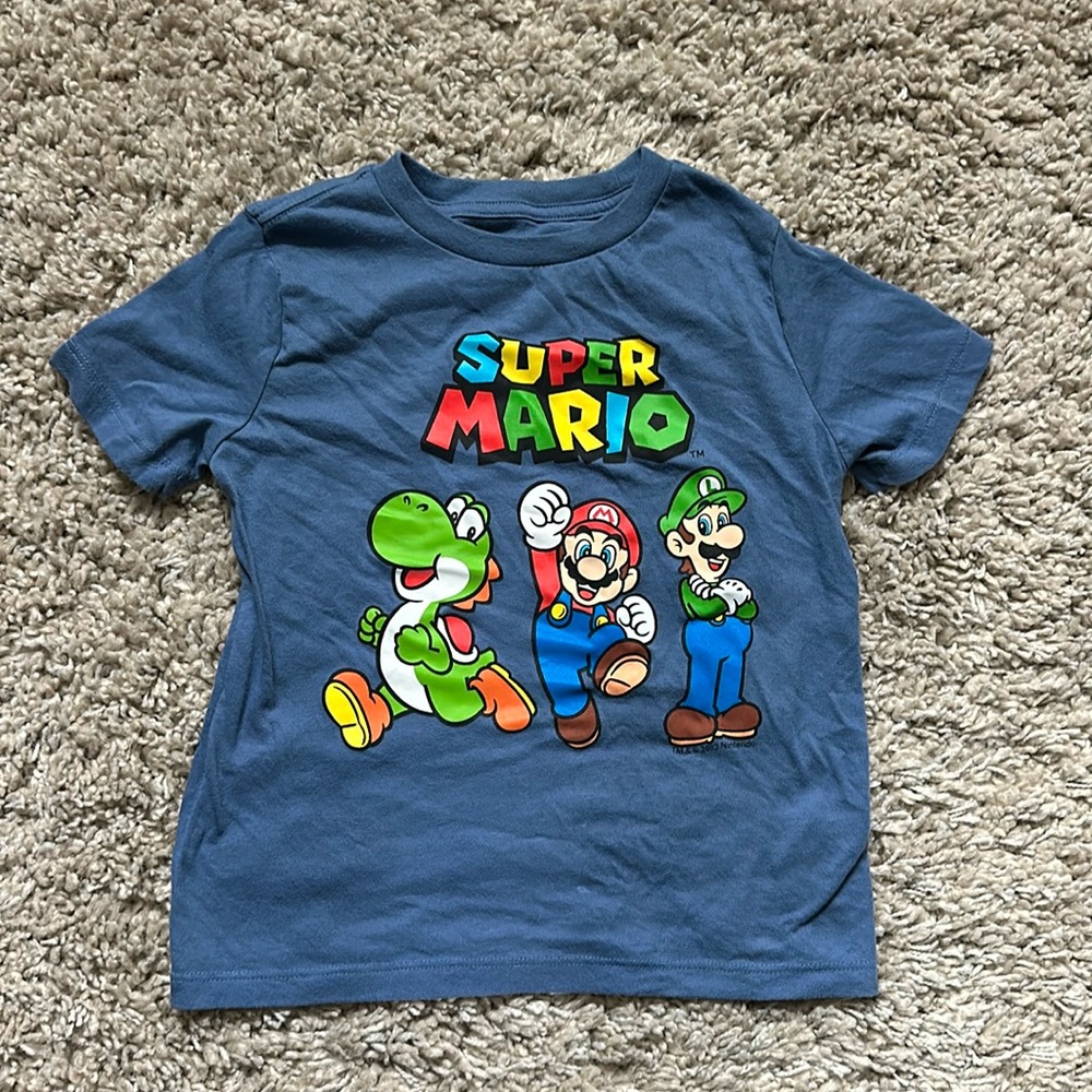 Old Navy - worn once - size small blue Mario t shirt